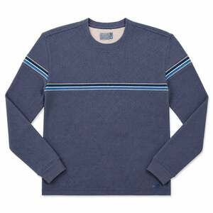 Y2K XG Men's Oversized Long Sleeve Waffle Knit Crewneck Shirt Blue Size S